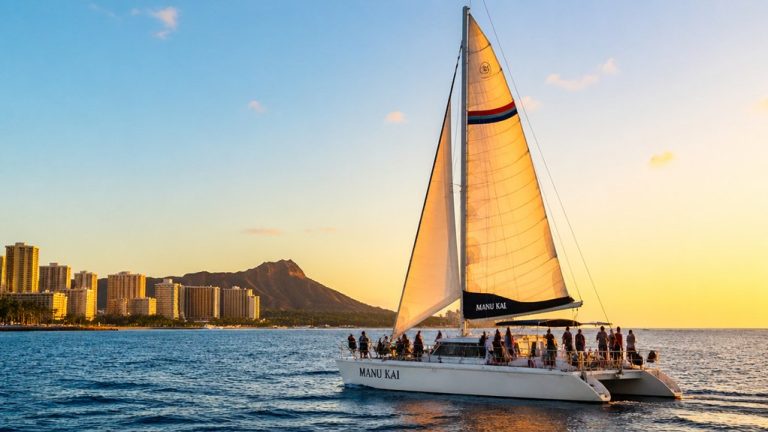 sunset cruise over waikiki