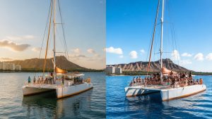waikiki morning vs afternoon catamaran