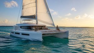 golden hour catamaran deck portraits